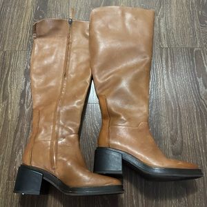 Wide calf over the knee brown boots